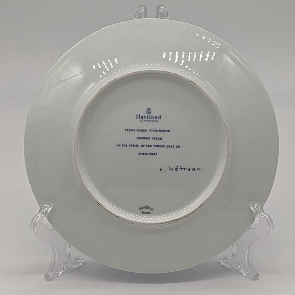 Vintage Two Haviland Limoges Christmas Plates Nine Ladies And Seven Swans 1970's - Picture 6 of 7